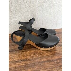 Five Worlds by Cordani Black Platform Wood Sole Studded Clogs Size 9 US 40